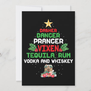 Cartão De Agradecimento Tree Dasher Dancer Prancer Vixen Tequila Whiskey