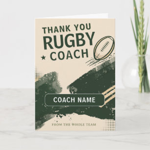 Cartão De Agradecimento Treinador de Equipe de Rugby Moderno