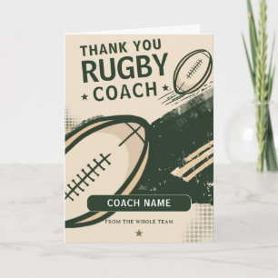 Cartão De Agradecimento Treinador de Equipe de Rugby Moderno