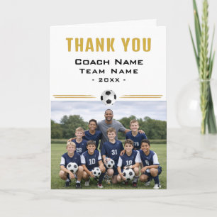 Cartão De Agradecimento Treinador de Futebol Foto da Equipe Obrigado