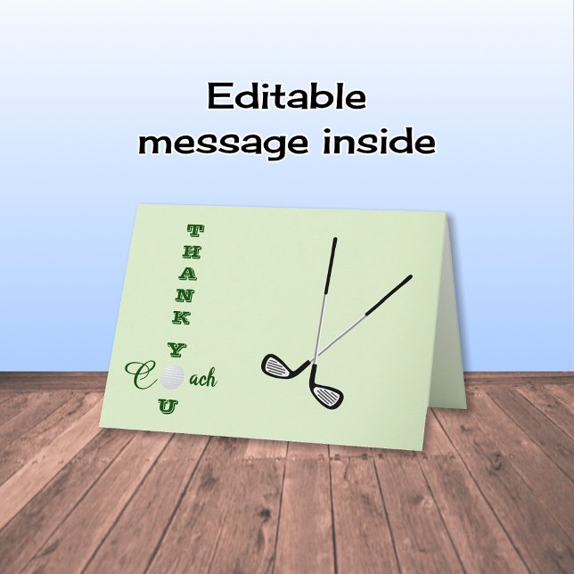 Cartão De Agradecimento Treinador de golfe (Criador carregado)