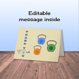 Cartão De Agradecimento Treinador de malhação de treinamento obrigado você