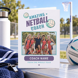 Cartão De Agradecimento Treinador de Netball Incrível Nome Personalizado F