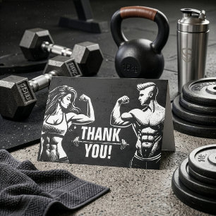 Cartão De Agradecimento Treinador Pessoal de Fitness Instrutor de Academia
