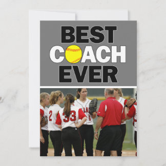 Cartão De Agradecimento Treinador Softball Melhor Foto Personalizada De To