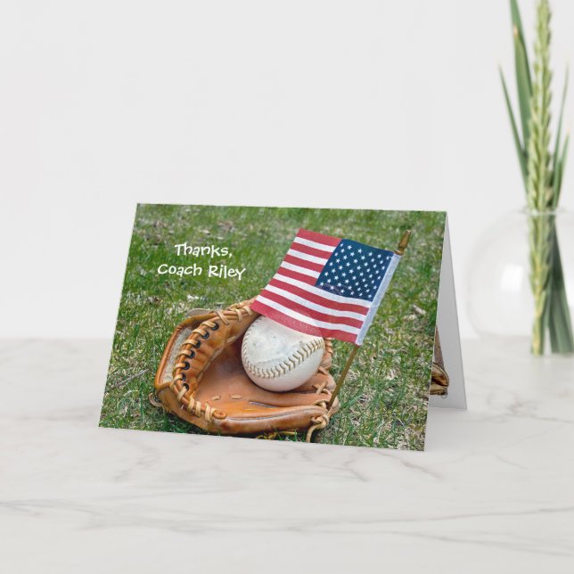 Cartão De Agradecimento Treinador Softball Obrigado (Frente)