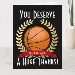 Cartão De Agradecimento Tremendo Treinador de Basquete Obrigado Negro