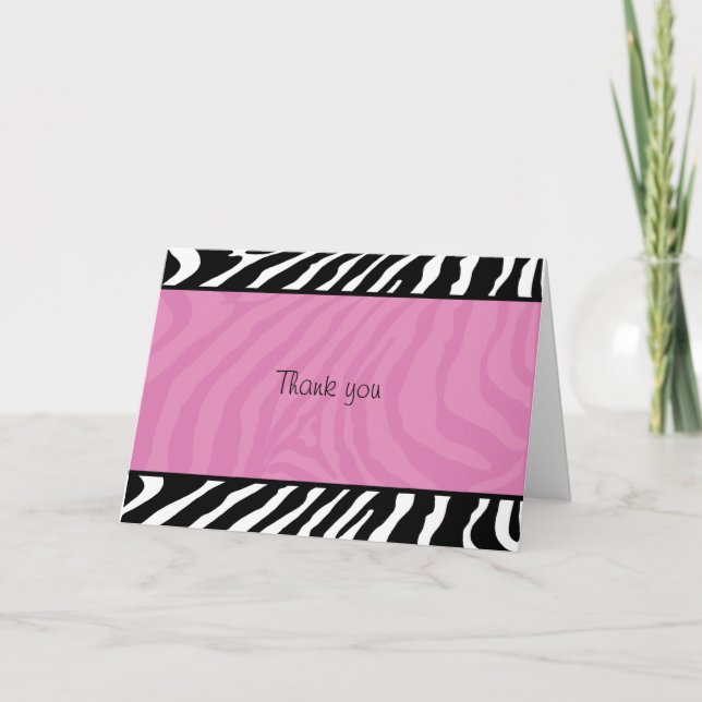 Cartão De Agradecimento Trendy Zebra Stripe Folded Thank you note (Frente)