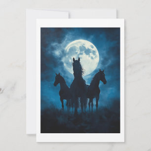 Cartão De Agradecimento Três Cavalos Lua