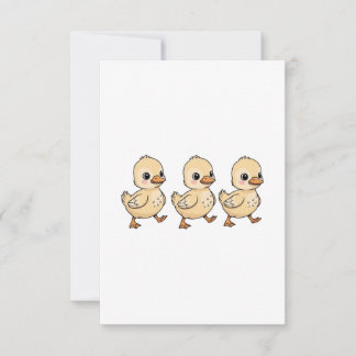 Cartão De Agradecimento Três Ducklings Andando em Fila - Bonito