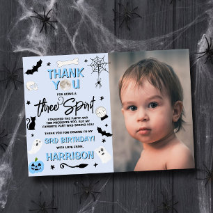 Cartão De Agradecimento Três Espíritos! Foto do 3º aniversário de meninos