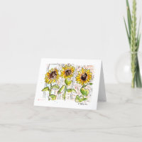 Três Girassóis Aquarela Obrigado Pacotes