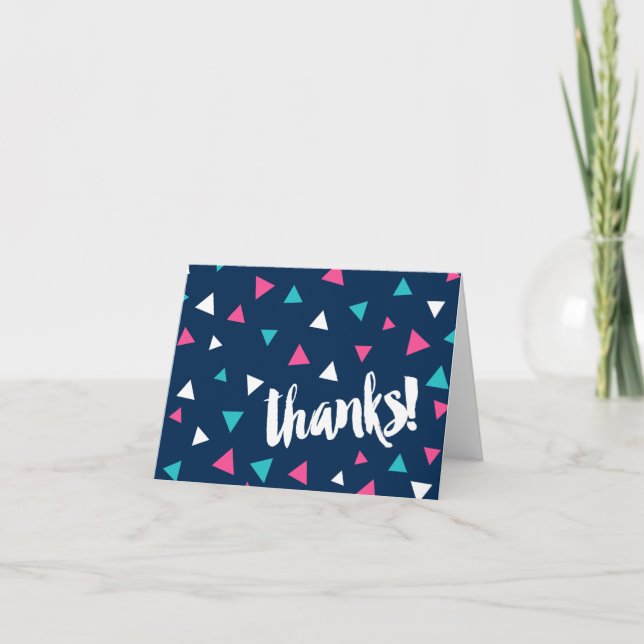 Cartão De Agradecimento Triangle Confetti Thank You Note Card (Frente)