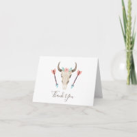 Tribal Boho Skull Thank You Cards