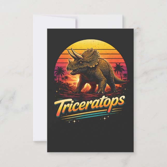 Cartão De Agradecimento Triceratops (Frente)