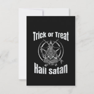 Cartão De Agradecimento Trick ou Tratar Granizo Satanás Pentagram