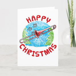 Cartão De Agradecimento Trombone de natal Trombonista Musico Brass
