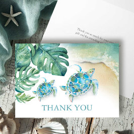 Cartão de Agradecimento Tropical Aquarela Tartarug