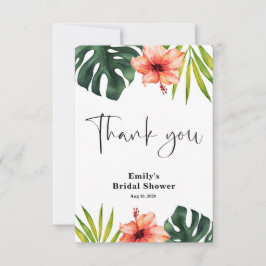 Cartão De Agradecimento Tropical Bridal Shower Thank You Card