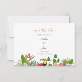 Cartão De Agradecimento Tropical Floral Save the Date Card