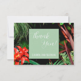 Cartão De Agradecimento Tropical Floral, Terrenas, Moderna, Casamento,