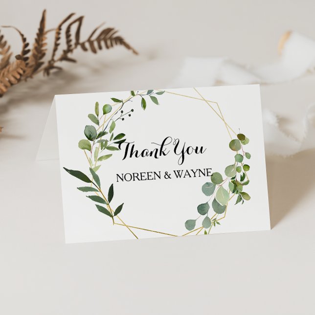 Cartão De Agradecimento Tropical Green Leaves Thank You Card (Criador carregado)
