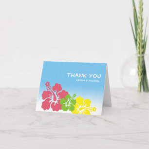 Cartão De Agradecimento Tropical Hawaiian hibiscus flower thank you note
