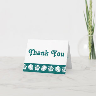 Cartão De Agradecimento Tropical Hibiscus in Teal Thank You Card