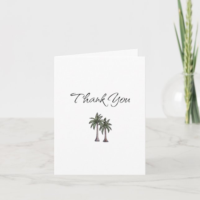 Cartão De Agradecimento Tropical Palm Trees Birthday Gift Elegant (Frente)