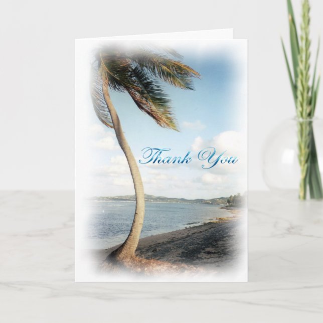 Cartão De Agradecimento Tropical Thank You Card (Frente)