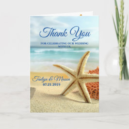 Cartão De Agradecimento Tropical Wedding Beach Scene Thank You Card