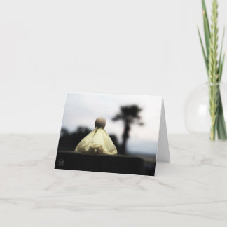 Cartão De Agradecimento Trots Houten poppetje op catwalk in geel jurkje.