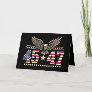 Cartão De Agradecimento Trump 45 47 Antiga Bandeira Águia Americana EUA