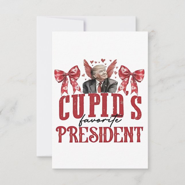Cartão De Agradecimento Trump do Presidente Favorito de Cupid (Frente)