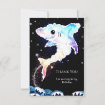 Tubarão Azul do Mar Profundo Simples de Aniversári