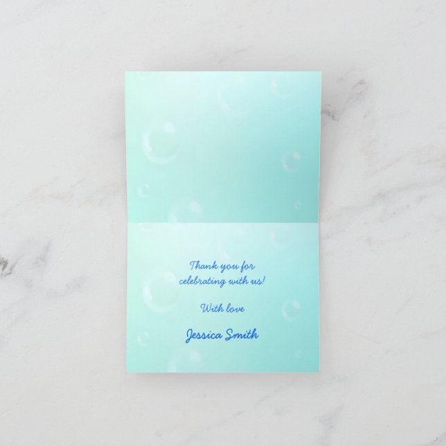 Cartão De Agradecimento Tubarão e Chá de fraldas de Kawaii (Interior)