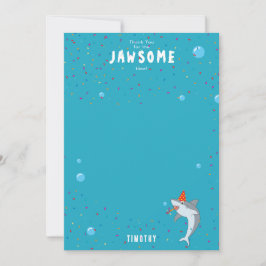 Cartão De Agradecimento Tubarão-gato na Festa de Aniversário de criança Oc