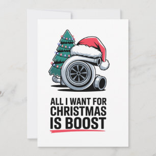 Cartão De Agradecimento Tudo que Quero no Natal é Motor Turbo Boost
