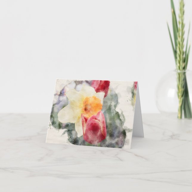 Cartão De Agradecimento Tulip Daffodil (Frente)