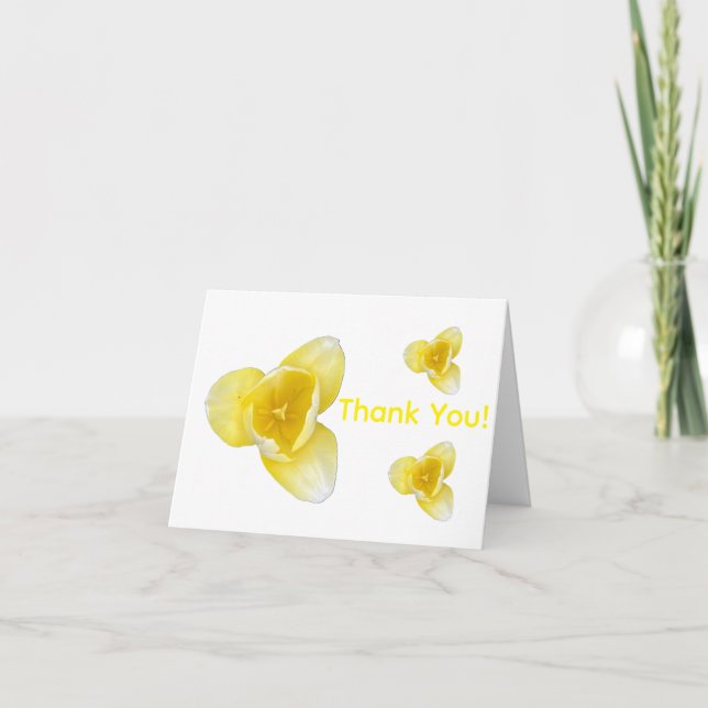 Cartão De Agradecimento Tulipa amarela (Frente)