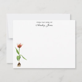 Cartão De Agradecimento Tulipa em Aquarela Personalizada Plana