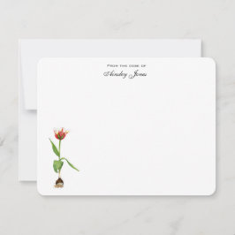 Cartão De Agradecimento Tulipa em Aquarela Personalizada Plana