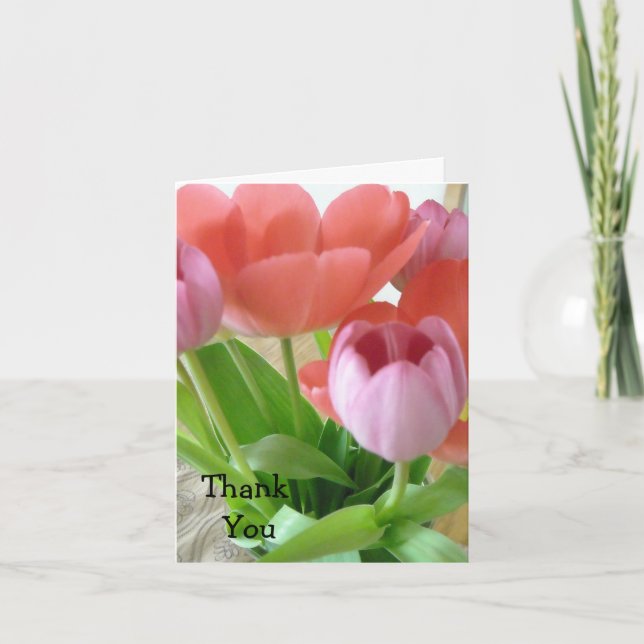 Cartão De Agradecimento Tulipa Obrigado (Frente)