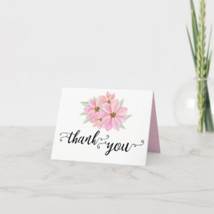 Cartão De Agradecimento Tulipas em Aquarela Rosa