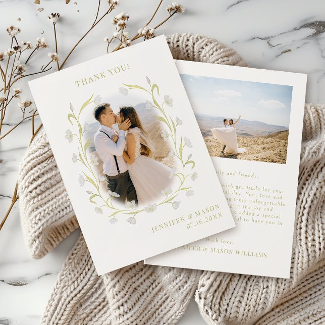 Cartão De Agradecimento Tulipas Verdes Clássicas Tulips Floral Foto de Cas (Criador carregado)