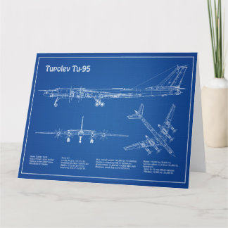 Cartão De Agradecimento Tupolev Tu-95 - Planos de Impressão Blueprint do A