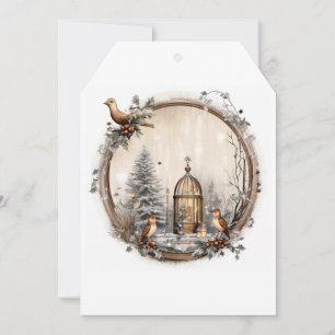 Cartão De Agradecimento Turma de Natal com floresta de inverno