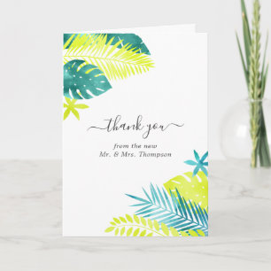 Cartão De Agradecimento Turquesa - Foto de casamento tropical com limão