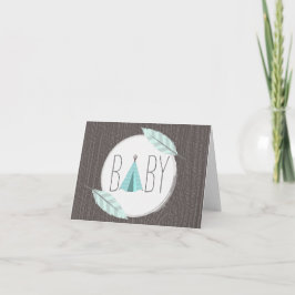 Cartão De Agradecimento Turquoise Tipi + Feathers Baby Card