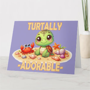 Cartão De Agradecimento Turtally Adorável Brincadeira Bela Caricatura Turt